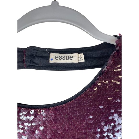 Essue Long Sleeve Open Back Sequin Mini Dress New Years Holiday Party S - Picture 4 of 9